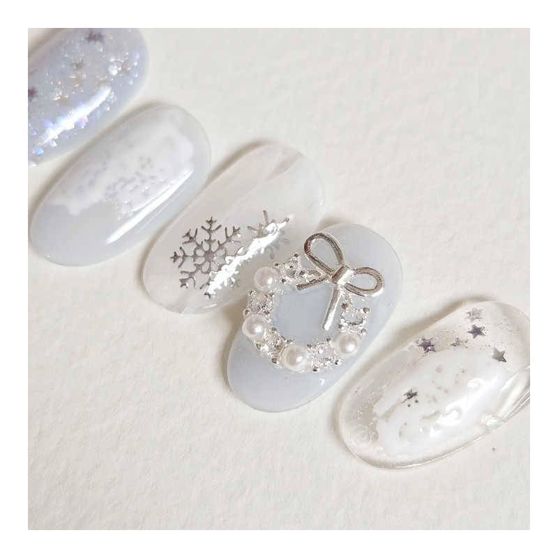 Snow&Star Handmade Nail Tips - Almond Short / 눈&별 수제네일팁