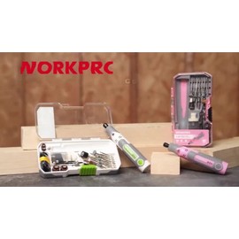 WORKPRO Cordless Rechargeable Rotary Tool Kit 71PC Accessories 3 Variable Speeds