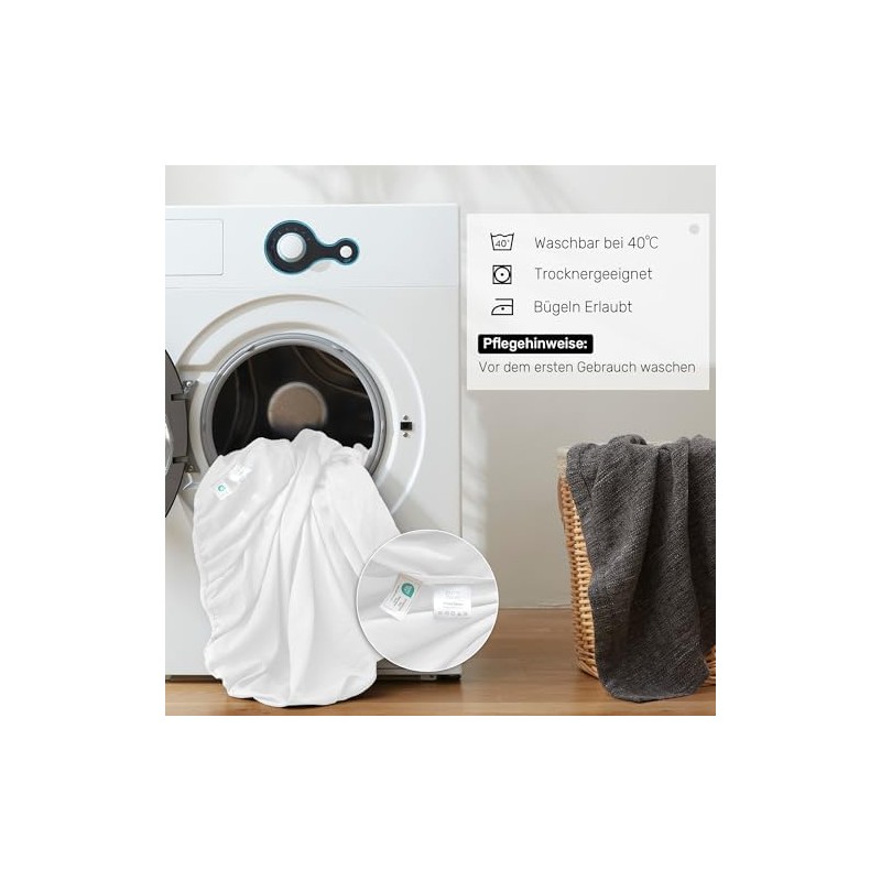 puredown Set of 2 Fitted Sheets 90 x 200 cm