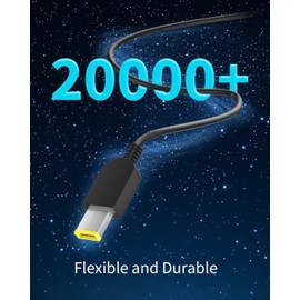 Charger for Lenovo Laptop Charger 65W, Compatible with Lenovo Laptop Thinkpad T440 T450 T460 T470 X240 X250 X260 X270 E550 E560 L440 L450 E440 E450 Yoga 260 Yellow Square Tip AC Power Supply Cord
