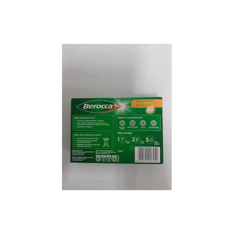 Berocca Energy Vitamin B & C Mango & Orange Flavour