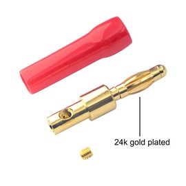 VCELINK Banana Plugs 4mm for Speaker Wire 8 Pairs/16 pcs, Speaker Cable Connectors with Insulated Sleeve for Amplifier/Receiver/Subwoofer, in Red & Black