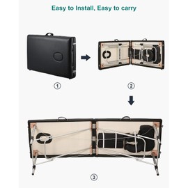 Aluminum Massage Table 2 Section Massage Table Foldable Massage Table Massage Bed Height Adjustable On Site Treatment Facial Massage Acupuncture Physiotherapy Lash Bed Carry Bag