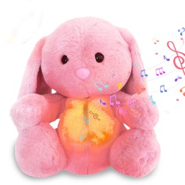 DGTSYAL Schlummer Koala Kuscheltier, Bunny Schlummer Kuscheltier, Koala Plüschtier Schlummer Otter Kuscheltier mit Atembewegung und Musik Schlummer Teddy Kuscheltier Geschenke Pink