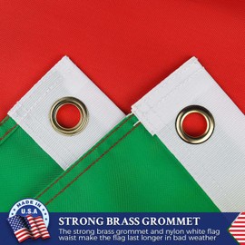 Double Sided Italian Flag 3x5 Outdoor Made In USA Italy Flags Heavy Duty 210D Nylon,Sewn Stripes, Stronger Brass Grommets,4 Stitched Hemming,Perfect for Outside