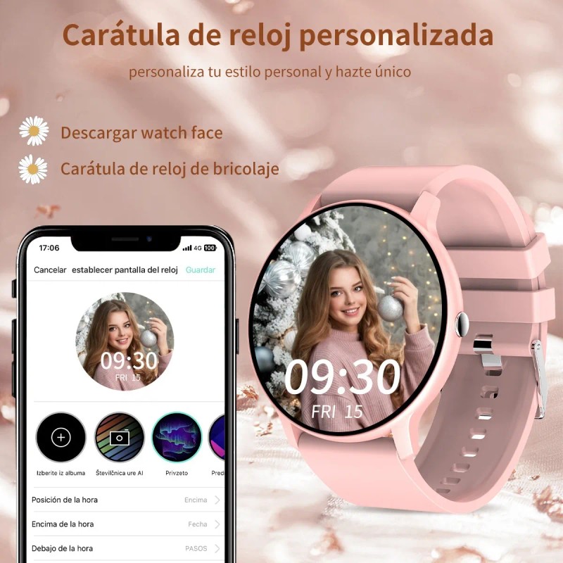 Reloj Inteligente Mujer Smartwatches Señora Sports Correa