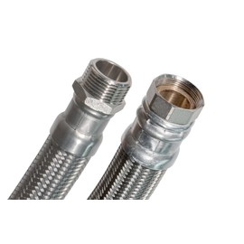 SFX® Reinforced Hose 30 cm DN25-1 Inch Nut x 1 Inch External Thread Suction Hose Well Pumps Stainless Steel Braid 300 mm