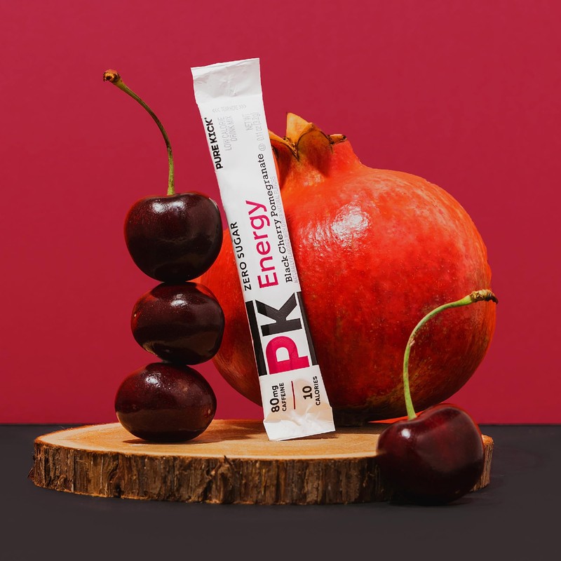 PURE KICK Energy Singles To Go Drink Mix, Black Cherry