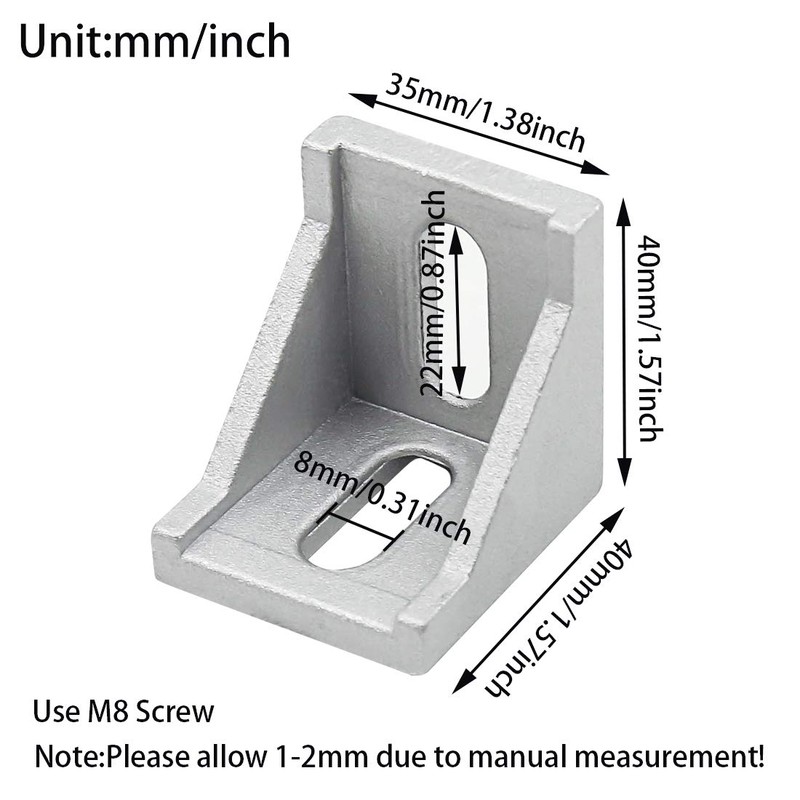 Tsnamay 4040 Inside Corner Bracket Gusset for 4040 Aluminum Extrusion