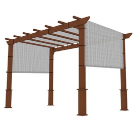 INFRANGE 10' x 9' Universal Pergola Shade Cover Replacement Canopy with Grommets Weighted Rods Permeable for Outdoor Patio Porch Backyard Gazebo Light Gray