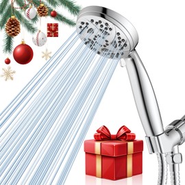 Hand Held Shower Head, High Pressure 6 Spray Mode Handheld Showerhead, Chrome Shower Head with 59 Inch Stainless Steel Hose and Adjustable Bracket