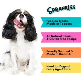 SPRANKLES Freeze Dried Dog Food for Small & Large Breeds Dogs, 6 Oz Beef Dog Food Toppers for Picky Eatres, Made in USA - Grain Free & All Natural Freeze Dried Dog Treats Made with 96% Meat Organs