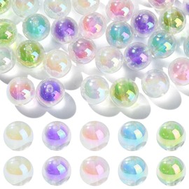 UR URLIFEHALL 50 pcs Random 16mm Luminous Acrylic Round Beads Glow in The Dark Bubblegum Gumball Beads for Necklace Bracelet Jewelry Crafting Supplies