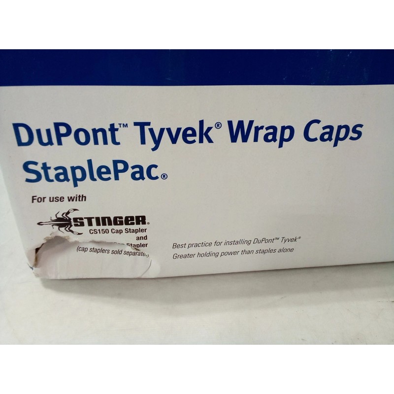 DuPont Tyvek Wrap Caps StaplePac, 7/8" 2000 Count, #0136044TV