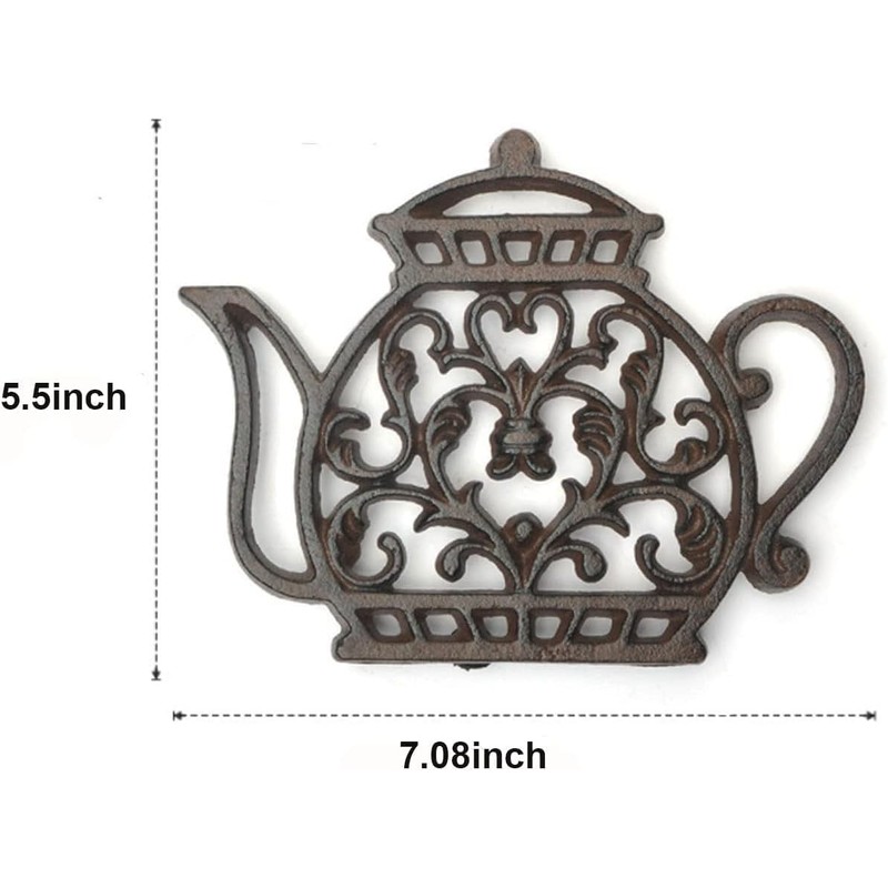 BEMINH Cast Iron Trivets for Hot Dishes, Rustproof Tea Pot