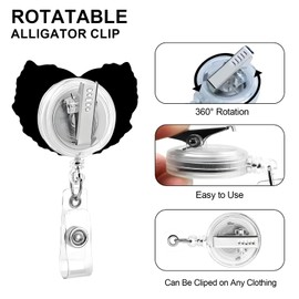 A-Z Letter Badge Reels with Retractable ID Holder, ID Holder Clip for Nurse Name Tag Card Cute Nursing Doctor Teacher Student Medical Work Office M