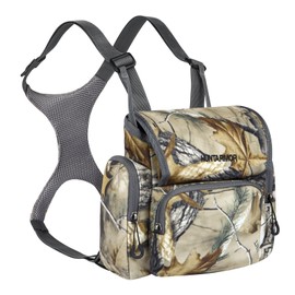 UIIHUNT Binocular Harness Chest Pack - Lightweight Bino Harness with Rangefinder Pouch - Durable Binocular Chest Packs for Hunting & More - Bino Harness Holds rangefinders, Phones, ect (Tree Camo)