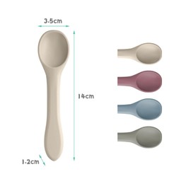 Vicloon Silicone Baby Feeding Spoons, 4 PCS First Stage Feeding Spoons for Infants, Baby Led Weaning Feeding Supplies Training Spoon, Toddler Utensils, Ultra-Durable & Chewproof, Dishwasher Safe