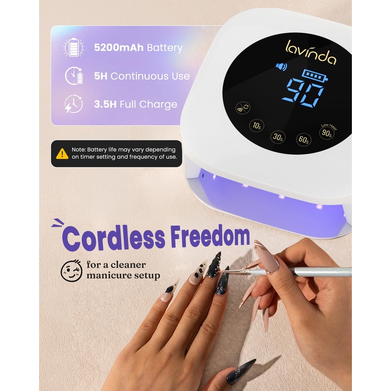 UV LED Nail Lamps for Gel Polish Long Battery Life