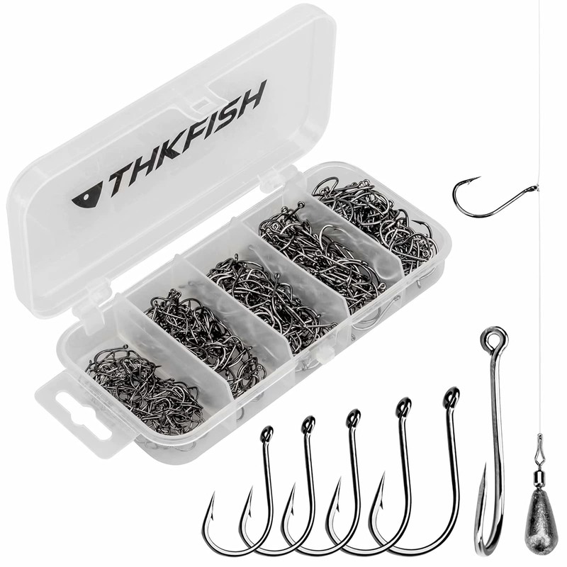 THKFISH 釣り針 スプリットショットフックドロップショットフック 小さな釣り針 淡水＃6＃4＃2＃1＃1/0 500個