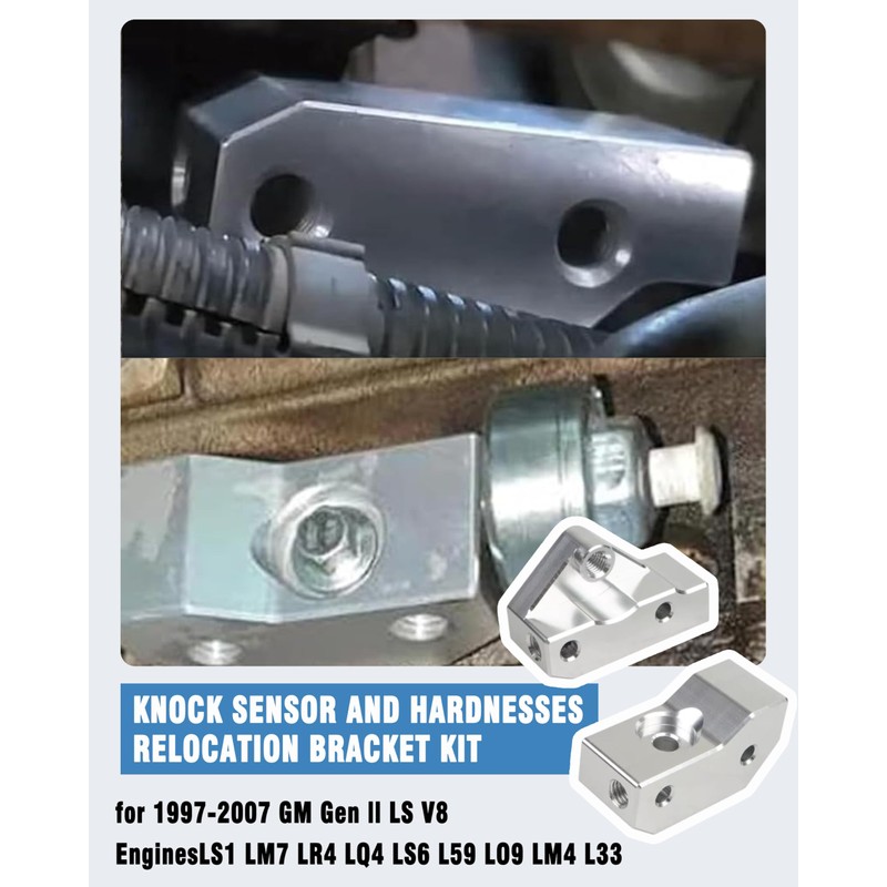 CaBYbigG 551216-KN30 Knock Sensor Relocation Bracket Kit for 1997-2007 GM
