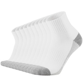 ONKE - Calcetines de algodón de corte bajo para hombre, con amortiguación gruesa, control de humedad, antiampollas, absorción del sudor, White2 10 pares, 13-15