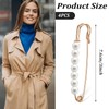 Ymapinc 4Pcs Gold Pearl Brooch Pins for Women, Large Safety