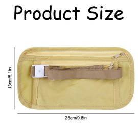 Bojueshaw Travel Money Belt,Hidden Wallet,Anti-Theft Money Pouch Stealth Wallet,Undercover Fanny Pack for Running,Cycling,Hiking(Beige)