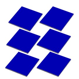  Cobalt Glass - Blue Glass Sheet，2X2 Plate, 2" Width, 2" Length(Pack of 6)