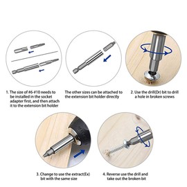Damaged Screw Extractor Kit 22Pcs Screwdriver Bit Set Screw Extractor and Remove Tool Broken Bolt Stripped Screw Extractors with Magnetic Extension Bit Holder & Socket Adapt