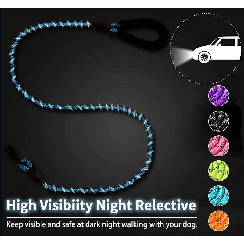 CatchU Durable Dog Leash with Hook, Reflective Design for Night