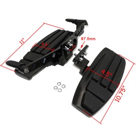 XKMT- Floorboard Driver Front Foot board & Screws Kit Compatible With Goldwing 01-17 GL1800 13-16 F6B 14-15 Valkyrie Black [P/N: MT216-130-BK]