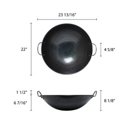 Thunder Group IRWC002 Curved Rim Wok, 21-1/2-Inch
