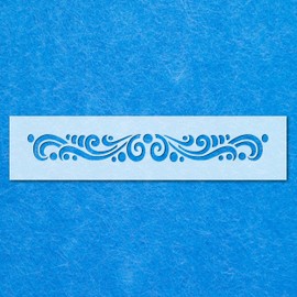 Vintage Divider Damask Pattern Stencil: Mylar Airbrush Wall Art Painting Crafts -A3 Stencil - Design Size (380 x 44 mm)