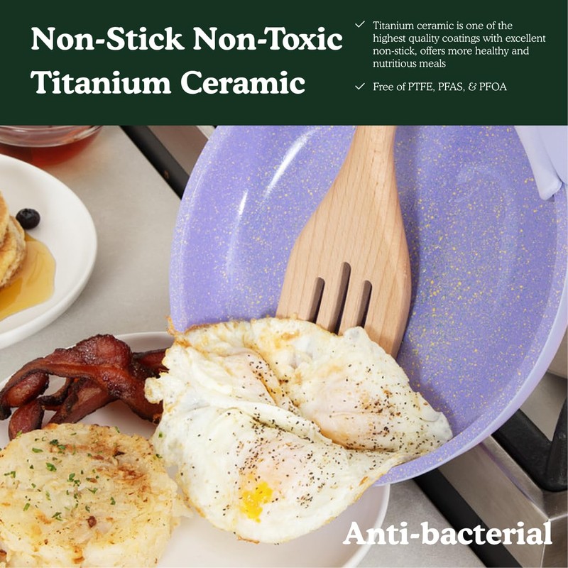 BytheTable Ombré Ceramic Titanium Non-Toxic, Nonstick Cookware Set 8-Piece Modular