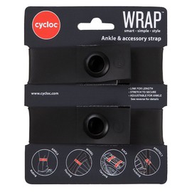 Cycloc Wrap - Stylish Versatile Rubber Bike Strap - Set of Two - Black