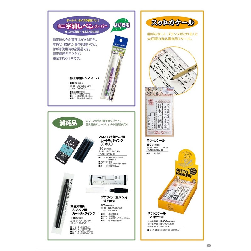 Sailor 39-0252-000 Sutto Kakeru (Smooth Writing) Fountain Pen for Postcards