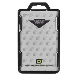ID Stronghold ID Stronghold - RFID Blocking Secure Badge Holder - Duolite 2 Card ID Holder - Poly Carbonate - Heavy Duty Hard Plastic ID Badge Holder - USA Molded and Assembled - FIPS 201 Approved - Black