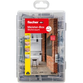 fischer Meister-Box SX Plus Dowels with Screws, Box with 160 Pieces, Expansion Dowels, 50 Pieces 6 x 30 mm, 30 Pieces 8 x 40 mm, with Matching Screws, Practical Set For DIY Enthusiasts, Professionals