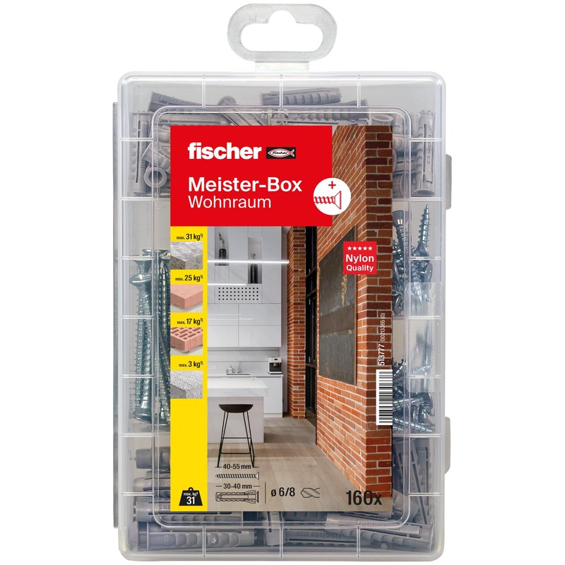 fischer Meister-Box SX Plus Dowels with Screws, Box with 160
