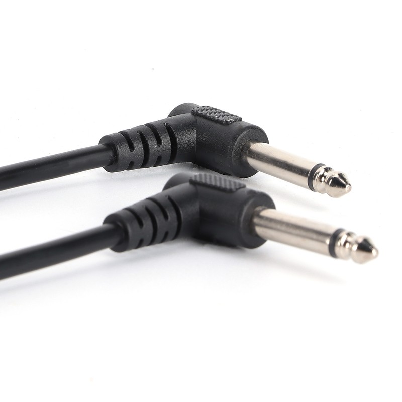 6PCS Guitar Effect Pedal Cables 6.35mm Elbow Right Angle Connector