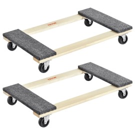 2 Packs Heavy Duty 1000 Lbs Load Capacity Furniture Dolly 18\" X 30\" 8\" X 3\" PP Swivel Casters 8\" Hardwood Furniture MoversQuantity: 2