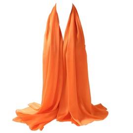 Bellonesc Silk Scarf 100% silk Long Lightweight Sunscreen Shawls for Women, naranja/fiesta de bloques, Talla única
