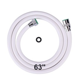 Aleasha Extra Long Shower Hose - 63 Inches Extension for Bathing, Toilet Cleaning, Dogs, Bathroom - White Handheld Shower Head Hose