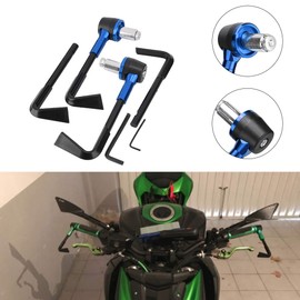 Brake Lever Guard, Akozon CNC Motorbike Handgrip Guard Brake Levers Protect Guard Motorcycle Protector Handlebar(Blue)