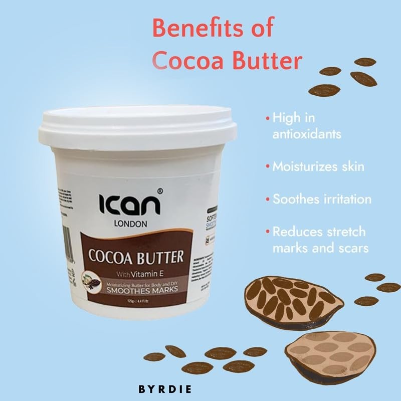 ican London Cocoa Butter With Vitamin E 24hr Moisturizing, Smoothes