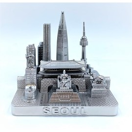 VILLA CRAFT Seoul City Skyline 3D Model Silver 4.5 Inches