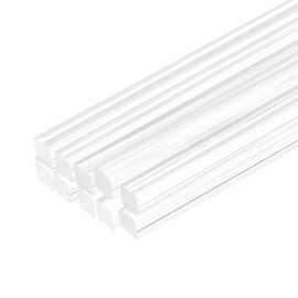 MECCANIXITY 10pcs Acrylic Square Rods 1/8" x 12" Clear Acrylic Dowel Rods Sticks Acrylic Plastic Sticks Strip for DIY Crafts Lighting Gardening Decorations - 3mm x 300mm