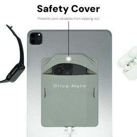 DriveMate - Portable Hard Drive Sleeve for Laptop - Carrying case for External Hard Drive SSD, Reusable Adhesive Pocket Pouch - Gray