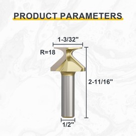 CSOOM 1/2" Shank R18 Arc Bending Router Bits， Woodworking Router Bits Arc Bending Integrated Knife Router Bits for Woodworking Milling Cutter Milling Cutter Sharp Sturdy